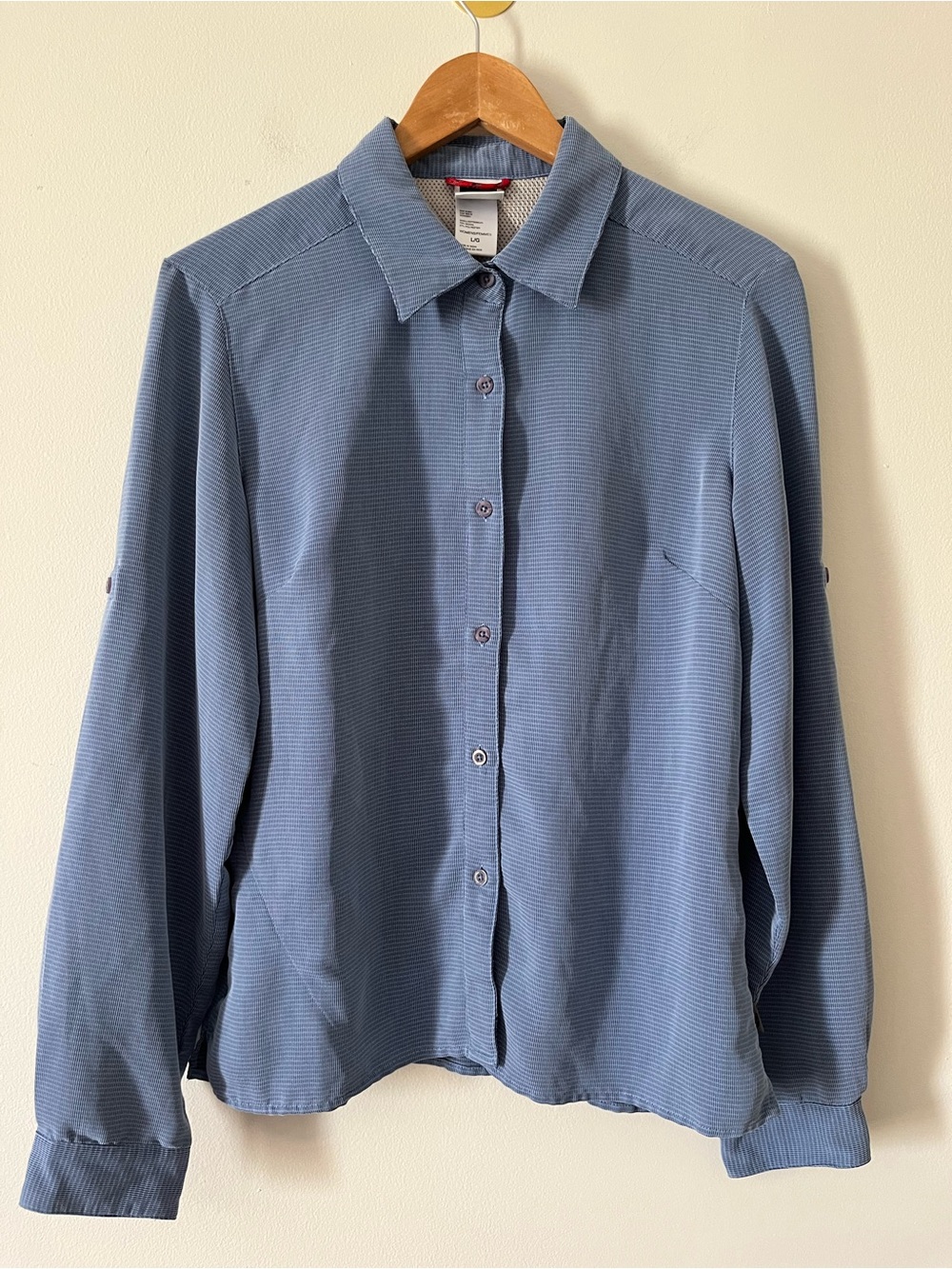 The North Face Women’s Lilac-womeGray Performance Active Hiking Outdoors Shirt L